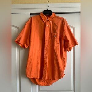 Ralph Lauren Men's Bright Orange Button Down Shirt SIZE L